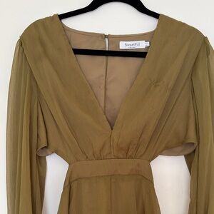 Olive Green Dress (semi backless)